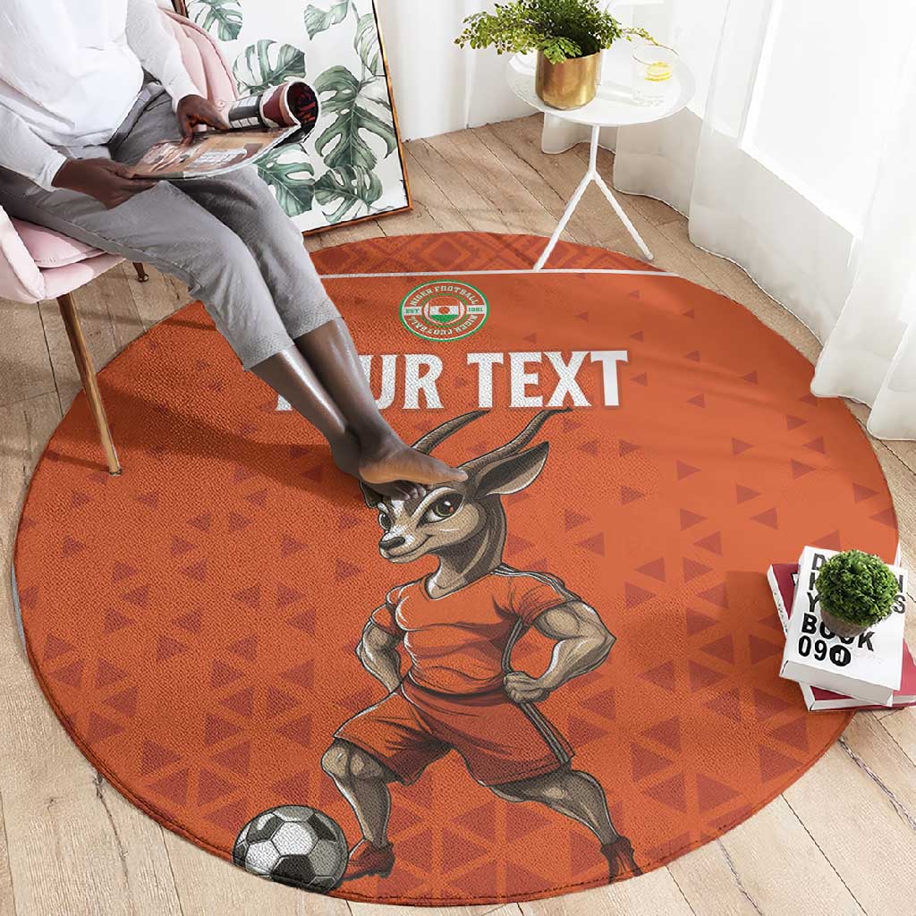 Custom Niger Football Round Carpet Allez Menas LT15