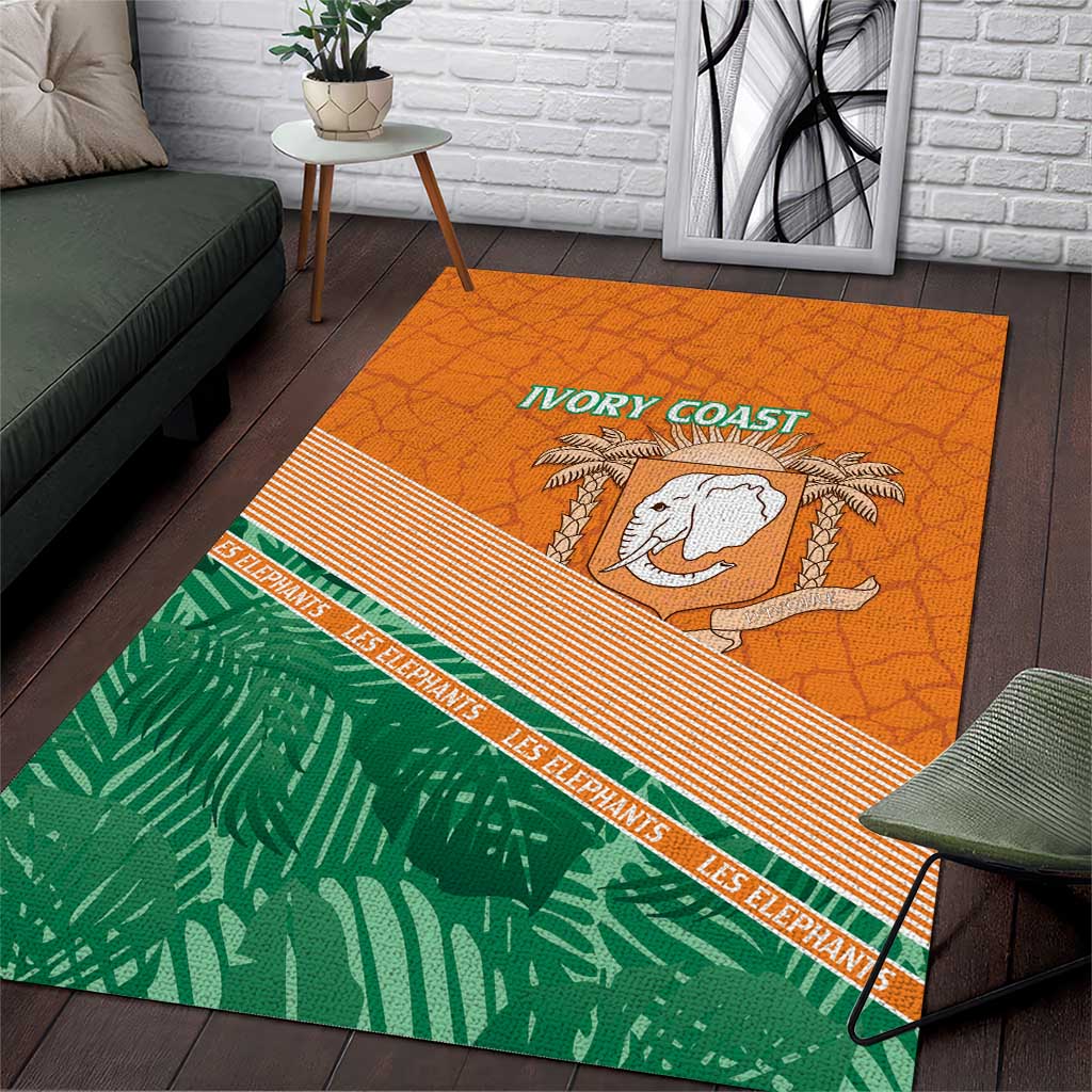 Ivory Coast Rugby Custom Area Rug Allez Les Elephants LT15