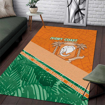 Ivory Coast Rugby Custom Area Rug Allez Les Elephants LT15