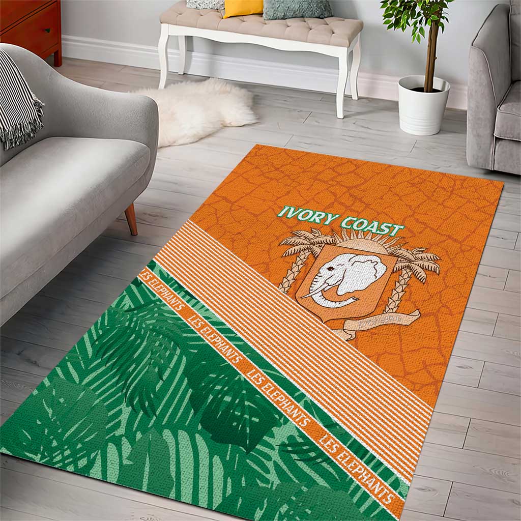 Ivory Coast Rugby Custom Area Rug Allez Les Elephants LT15