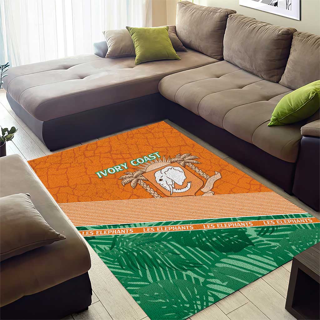 Ivory Coast Rugby Custom Area Rug Allez Les Elephants LT15