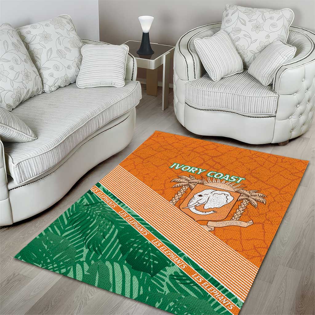 Ivory Coast Rugby Custom Area Rug Allez Les Elephants LT15