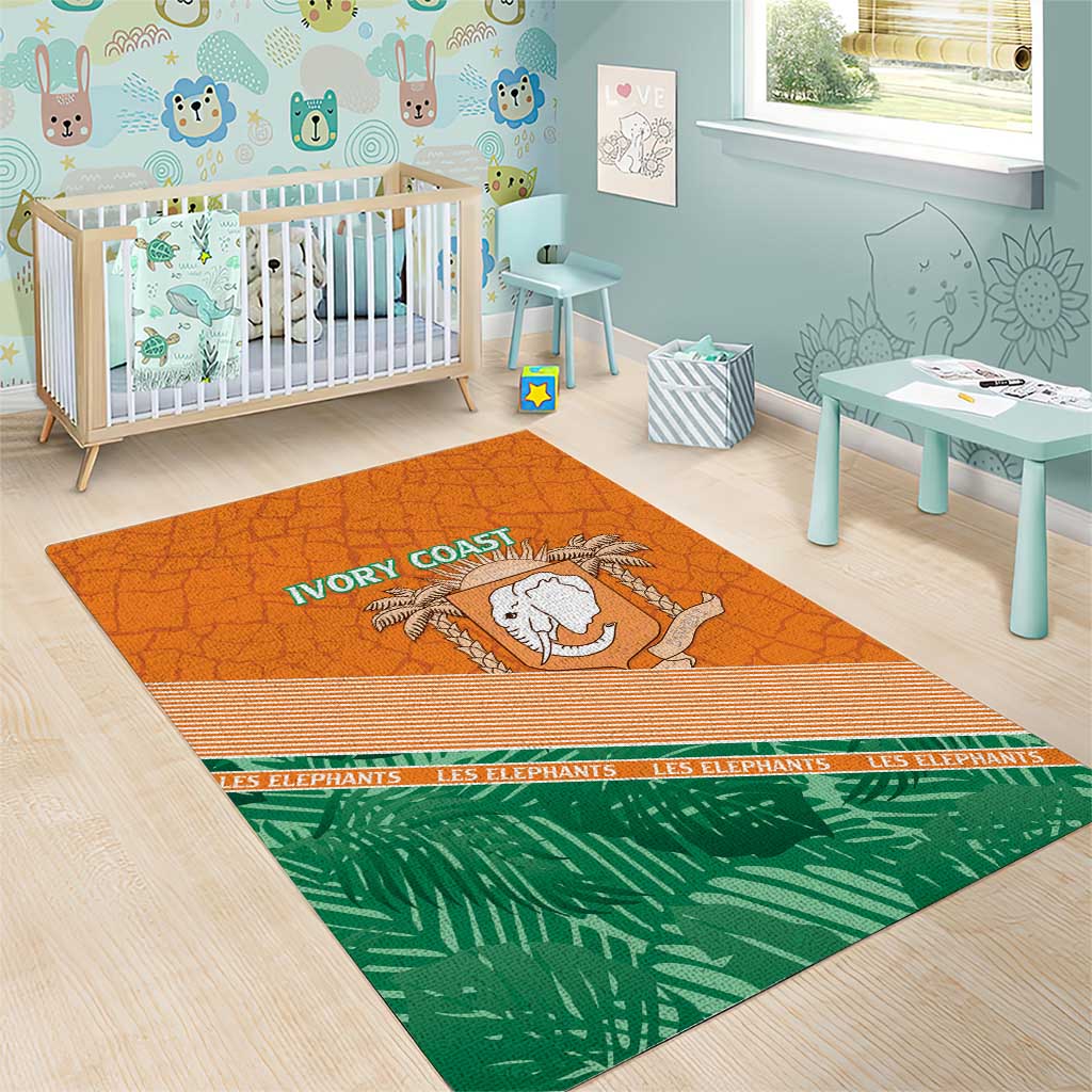 Ivory Coast Rugby Custom Area Rug Allez Les Elephants LT15
