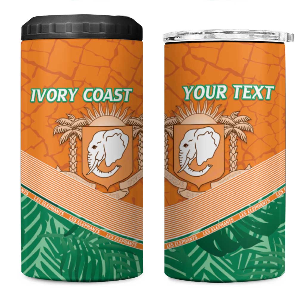 Ivory Coast Rugby Custom 4 in 1 Can Cooler Tumbler Allez Les Elephants LT15