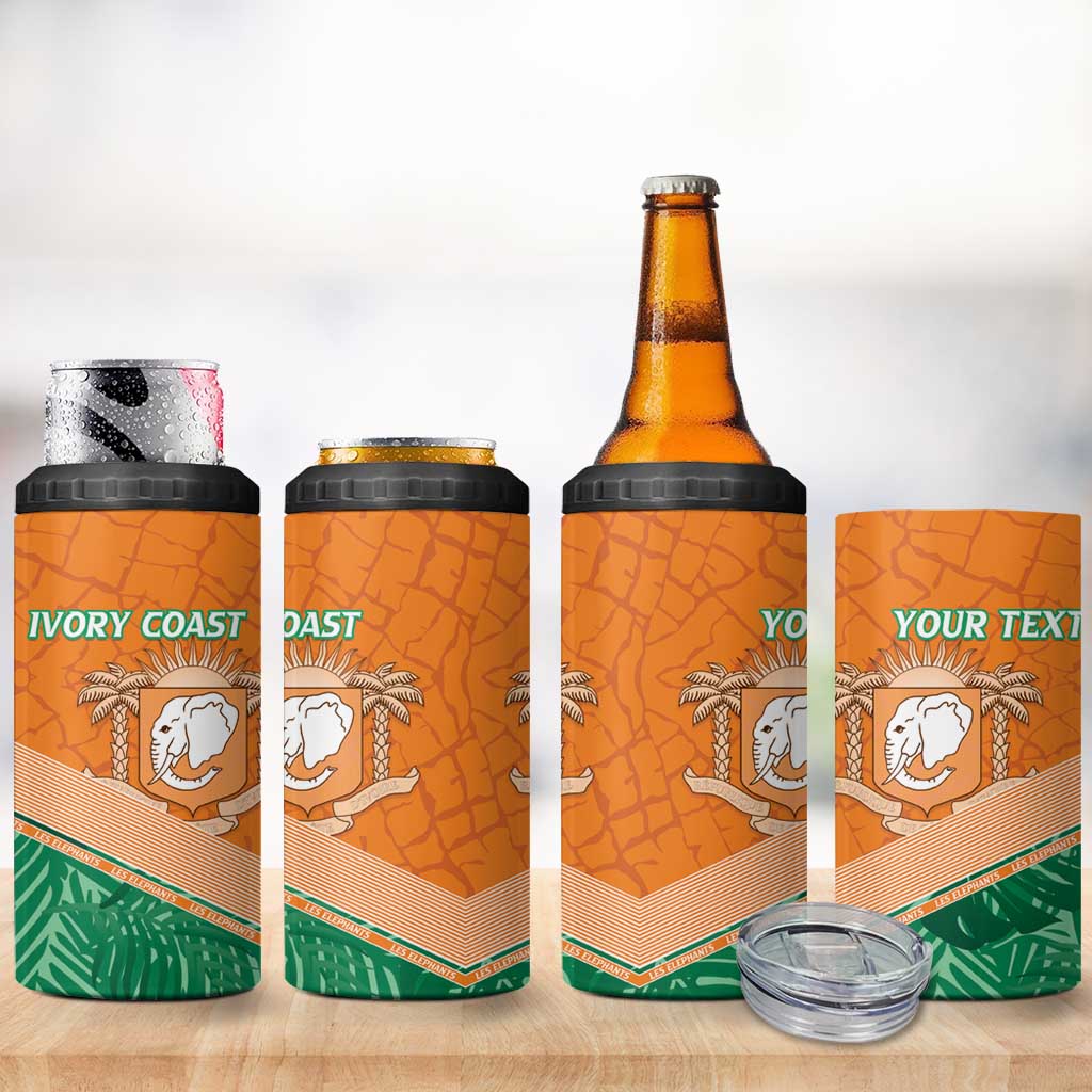 Ivory Coast Rugby Custom 4 in 1 Can Cooler Tumbler Allez Les Elephants LT15