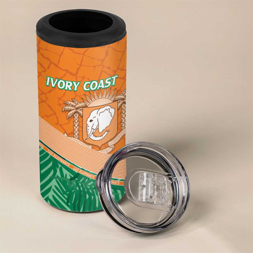 Ivory Coast Rugby Custom 4 in 1 Can Cooler Tumbler Allez Les Elephants LT15