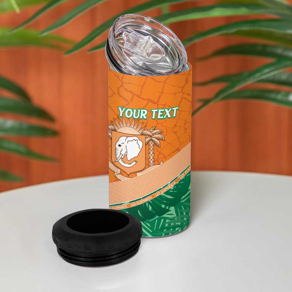 Ivory Coast Rugby Custom 4 in 1 Can Cooler Tumbler Allez Les Elephants LT15