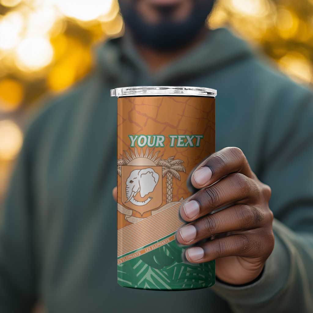 Ivory Coast Rugby Custom 4 in 1 Can Cooler Tumbler Allez Les Elephants LT15