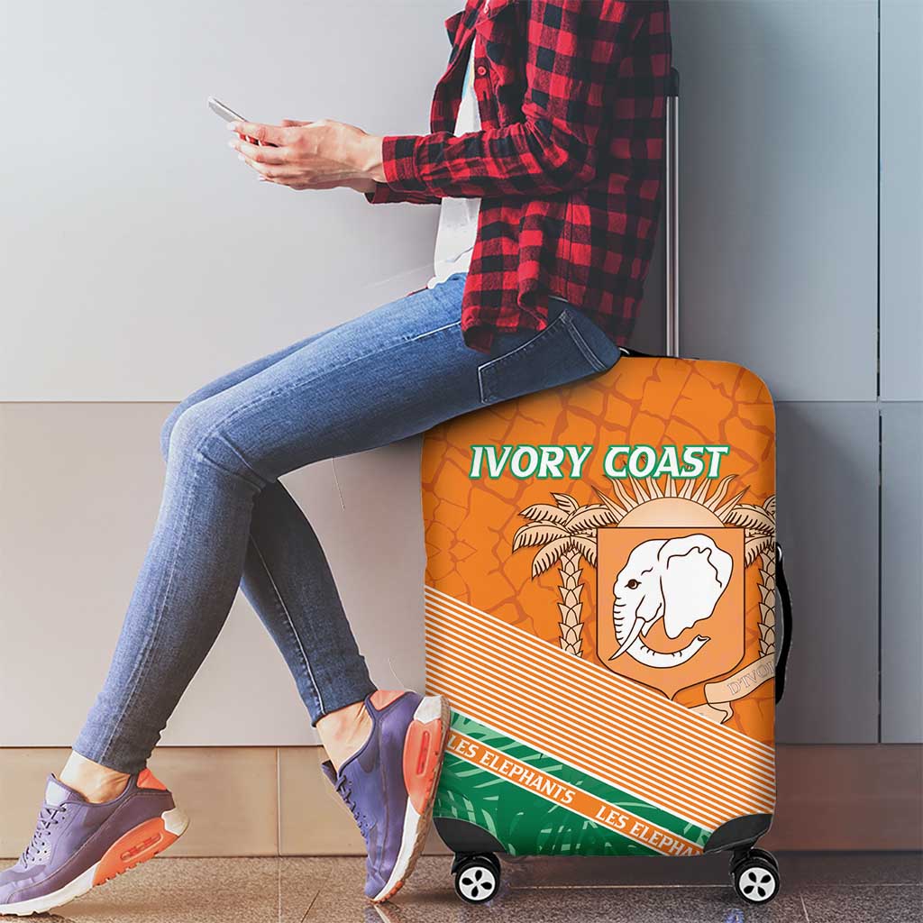 Ivory Coast Rugby Custom Luggage Cover Allez Les Elephants LT15