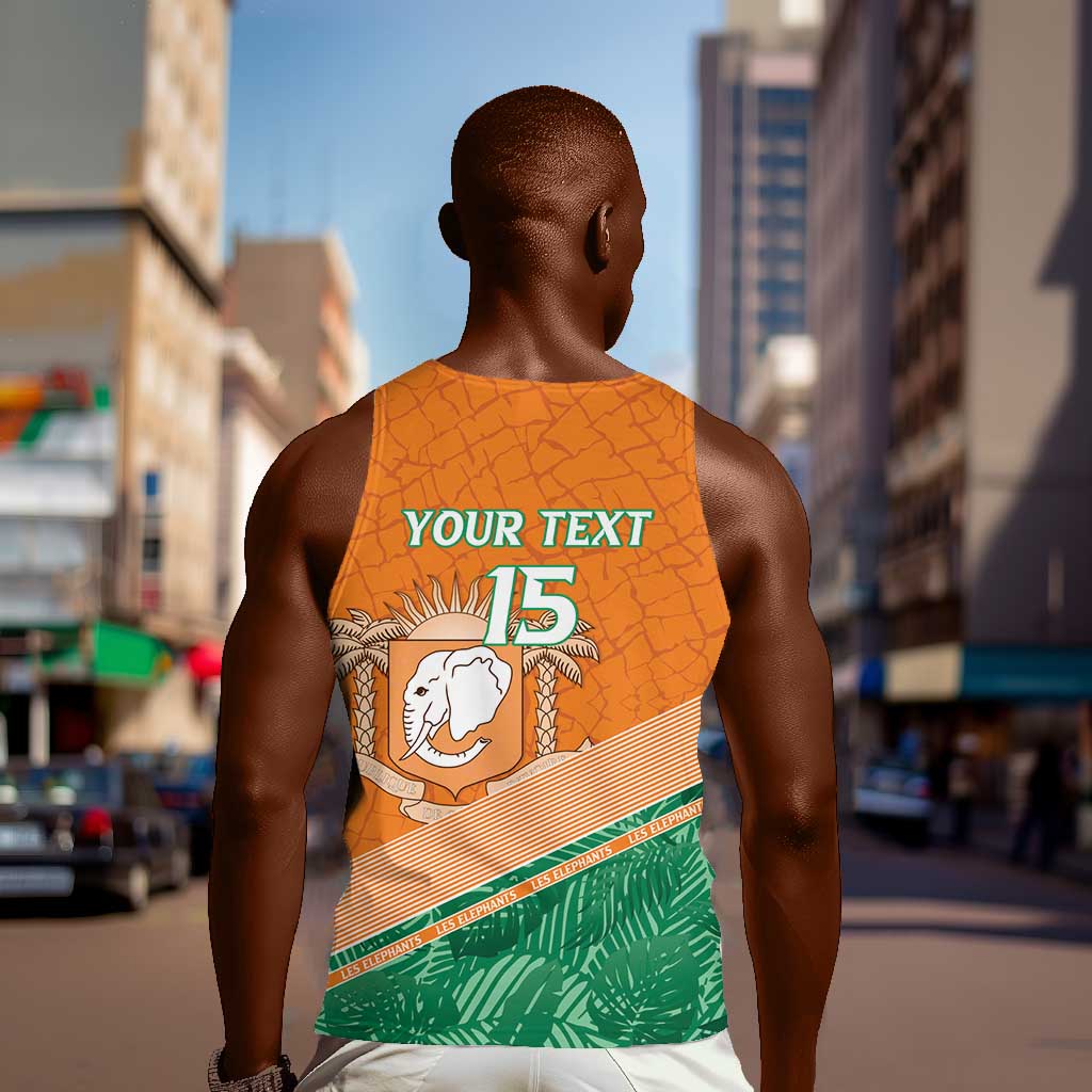 Ivory Coast Rugby Custom Men Tank Top Allez Les Elephants LT15