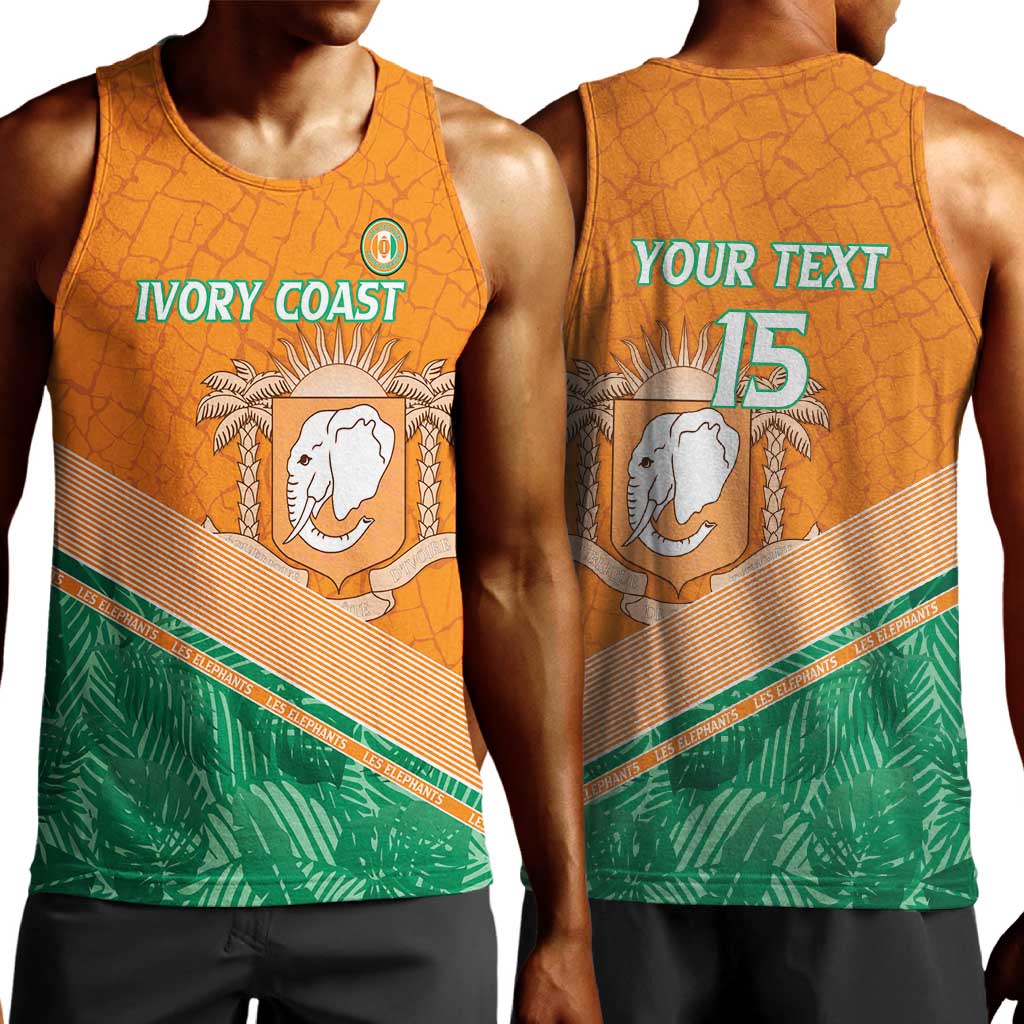 Ivory Coast Rugby Custom Men Tank Top Allez Les Elephants LT15