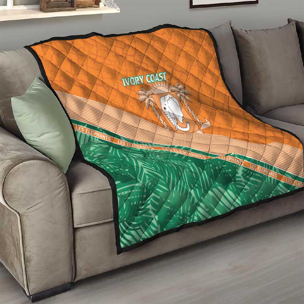 Ivory Coast Rugby Custom Quilt Allez Les Elephants LT15