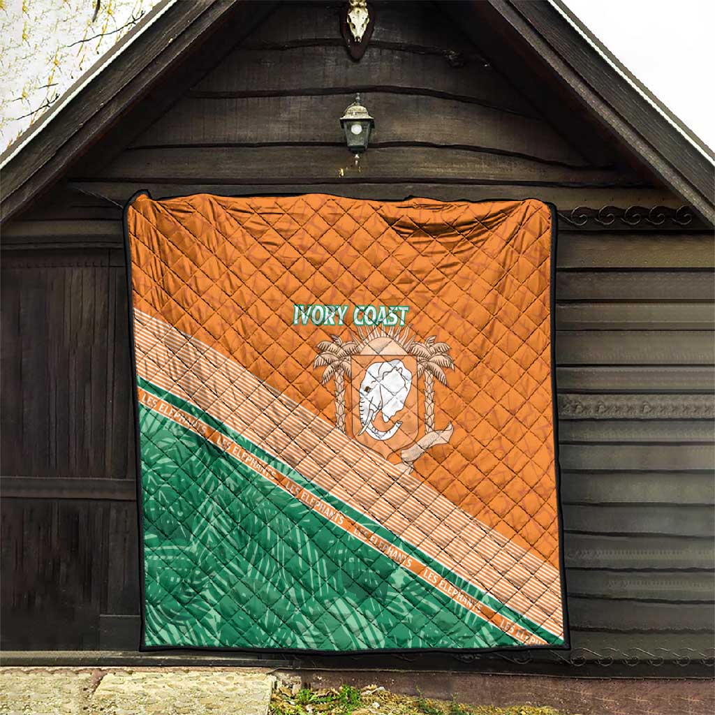Ivory Coast Rugby Custom Quilt Allez Les Elephants LT15