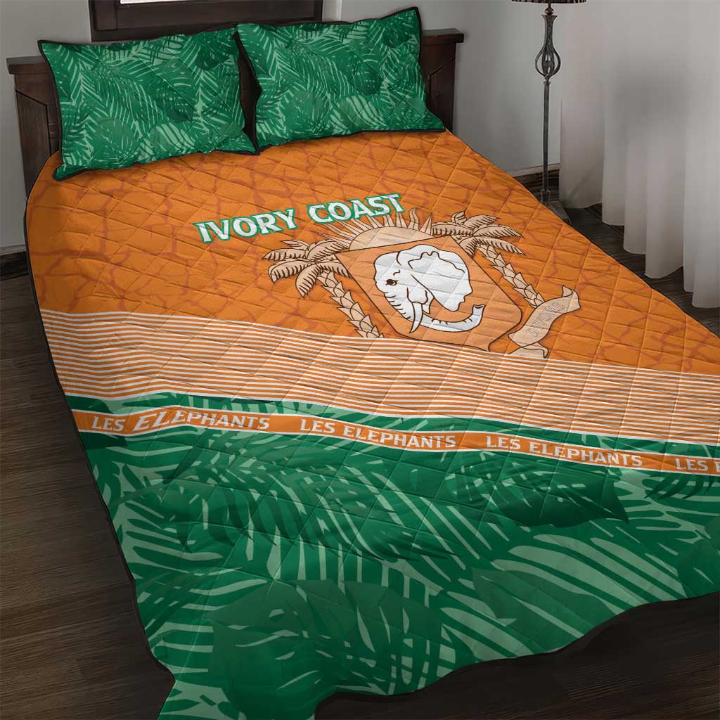 Ivory Coast Rugby Custom Quilt Bed Set Allez Les Elephants LT15