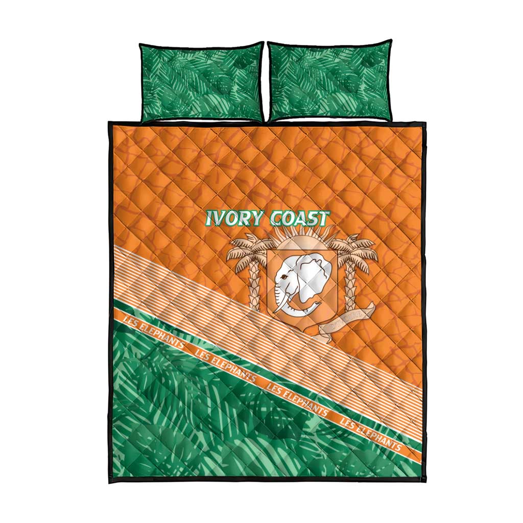Ivory Coast Rugby Custom Quilt Bed Set Allez Les Elephants LT15