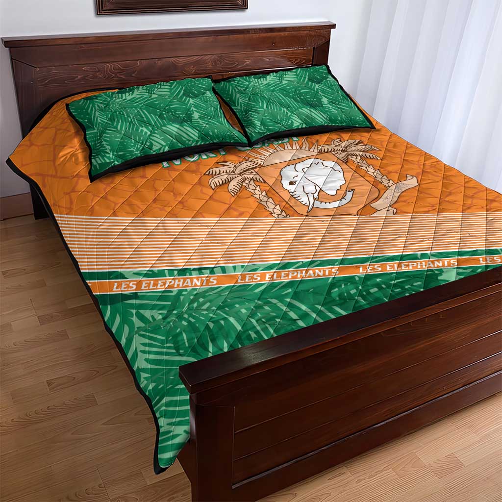 Ivory Coast Rugby Custom Quilt Bed Set Allez Les Elephants LT15