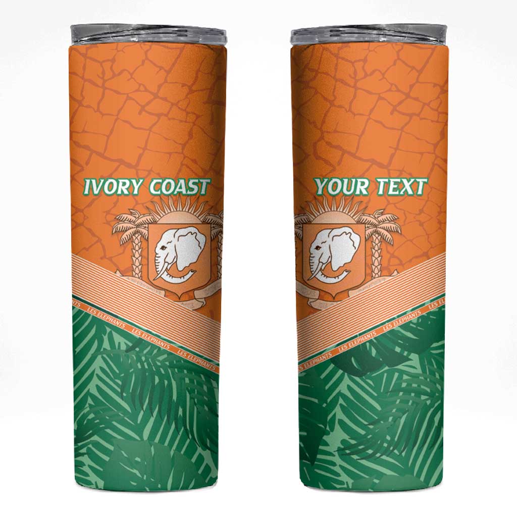 Ivory Coast Rugby Custom Skinny Tumbler Allez Les Elephants LT15