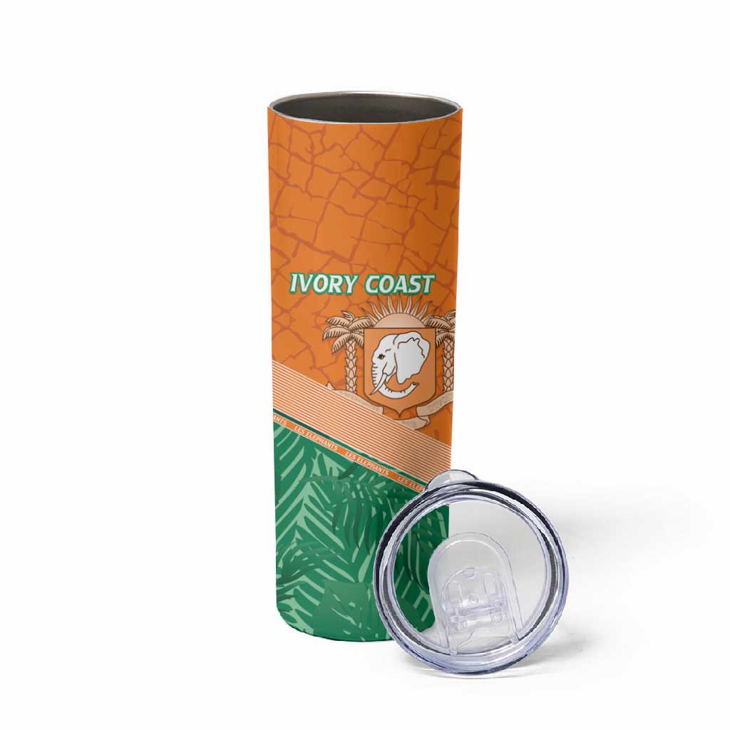 Ivory Coast Rugby Custom Skinny Tumbler Allez Les Elephants LT15