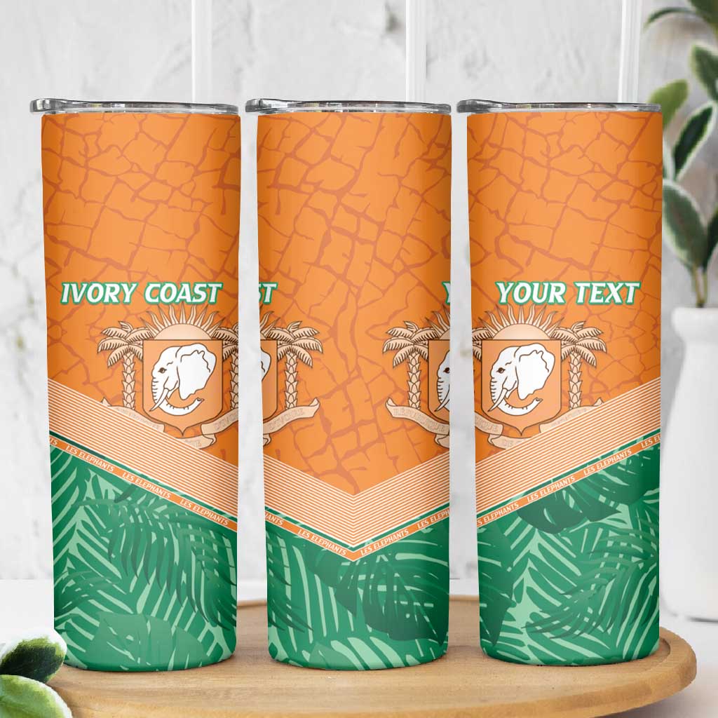 Ivory Coast Rugby Custom Skinny Tumbler Allez Les Elephants LT15