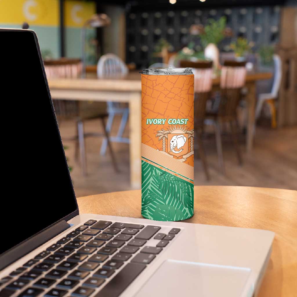 Ivory Coast Rugby Custom Skinny Tumbler Allez Les Elephants LT15