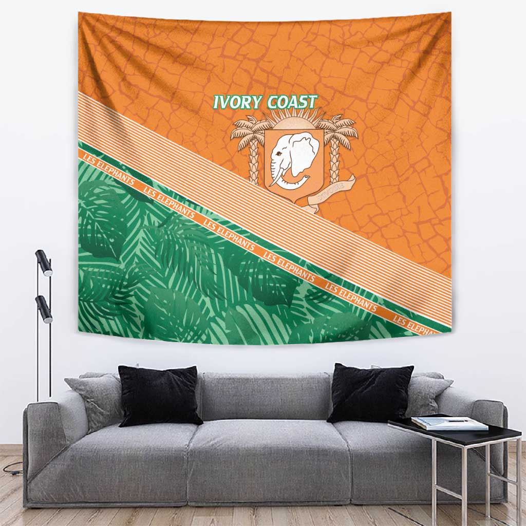 Ivory Coast Rugby Custom Tapestry Allez Les Elephants LT15