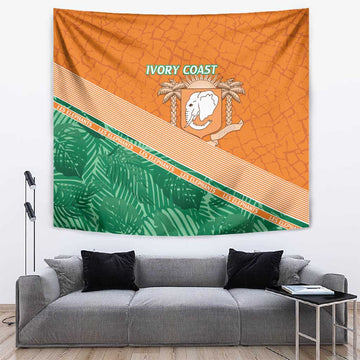 Ivory Coast Rugby Custom Tapestry Allez Les Elephants LT15
