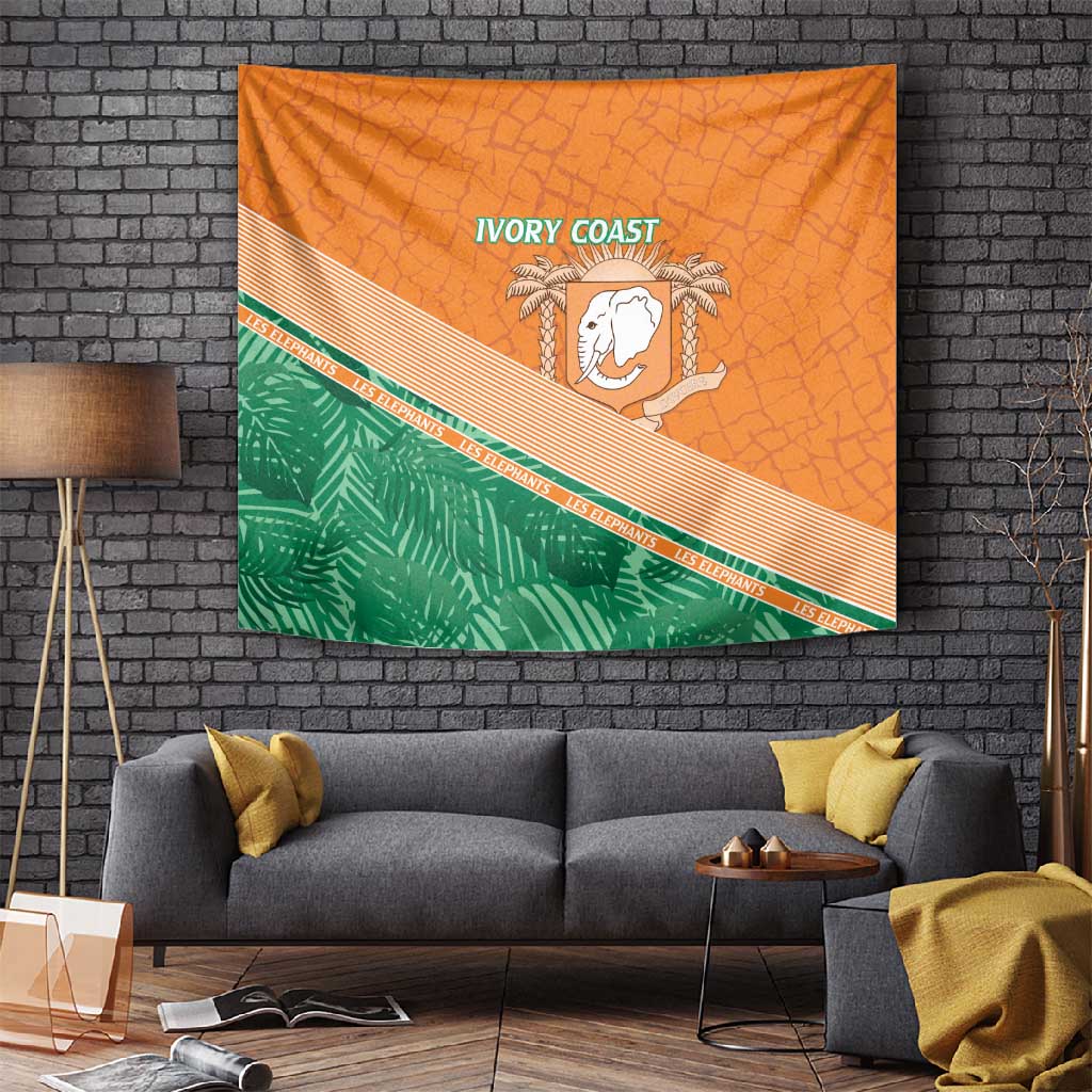 Ivory Coast Rugby Custom Tapestry Allez Les Elephants LT15