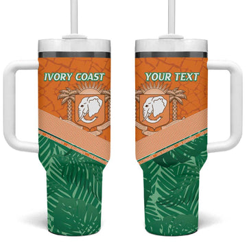 Ivory Coast Rugby Custom Tumbler With Handle Allez Les Elephants LT15