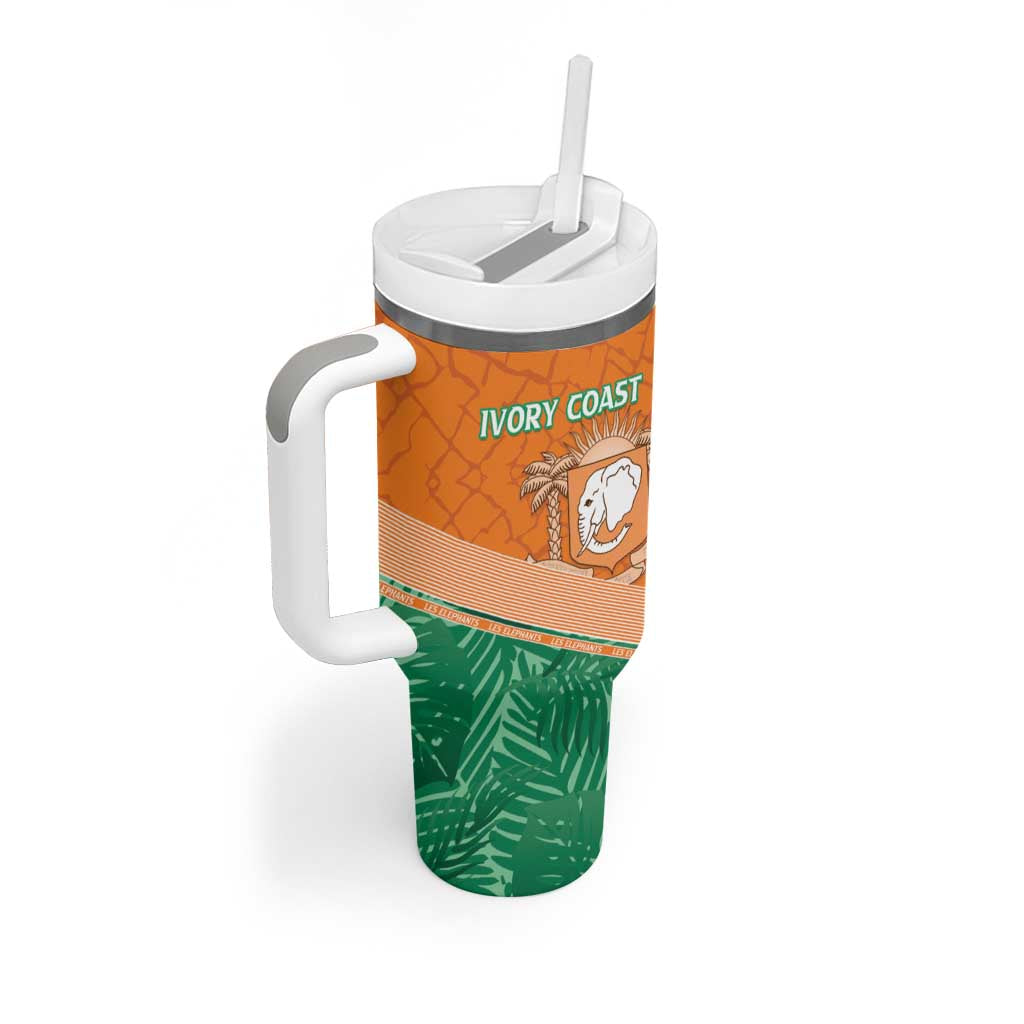 Ivory Coast Rugby Custom Tumbler With Handle Allez Les Elephants LT15