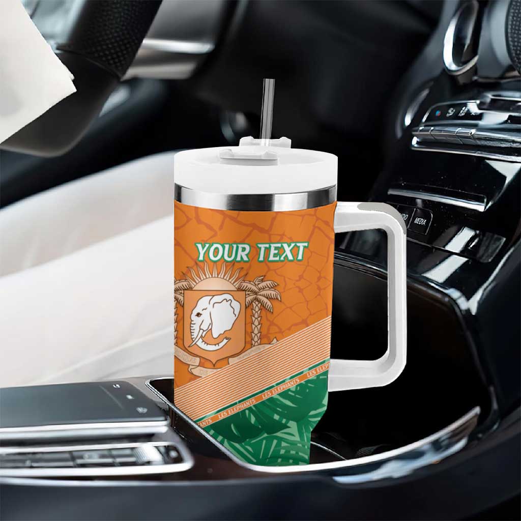 Ivory Coast Rugby Custom Tumbler With Handle Allez Les Elephants LT15