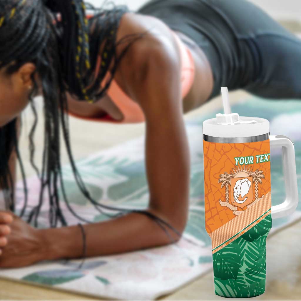 Ivory Coast Rugby Custom Tumbler With Handle Allez Les Elephants LT15