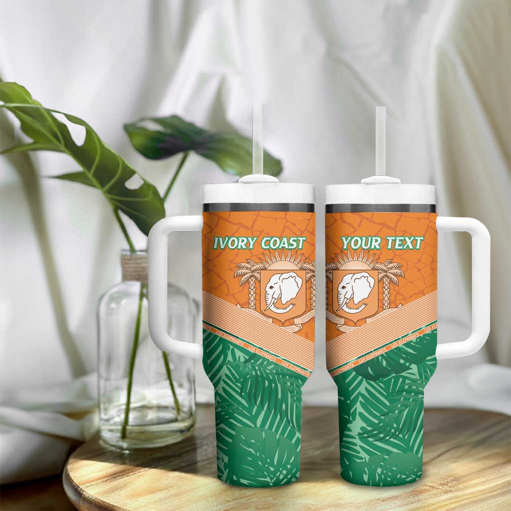 Ivory Coast Rugby Custom Tumbler With Handle Allez Les Elephants LT15