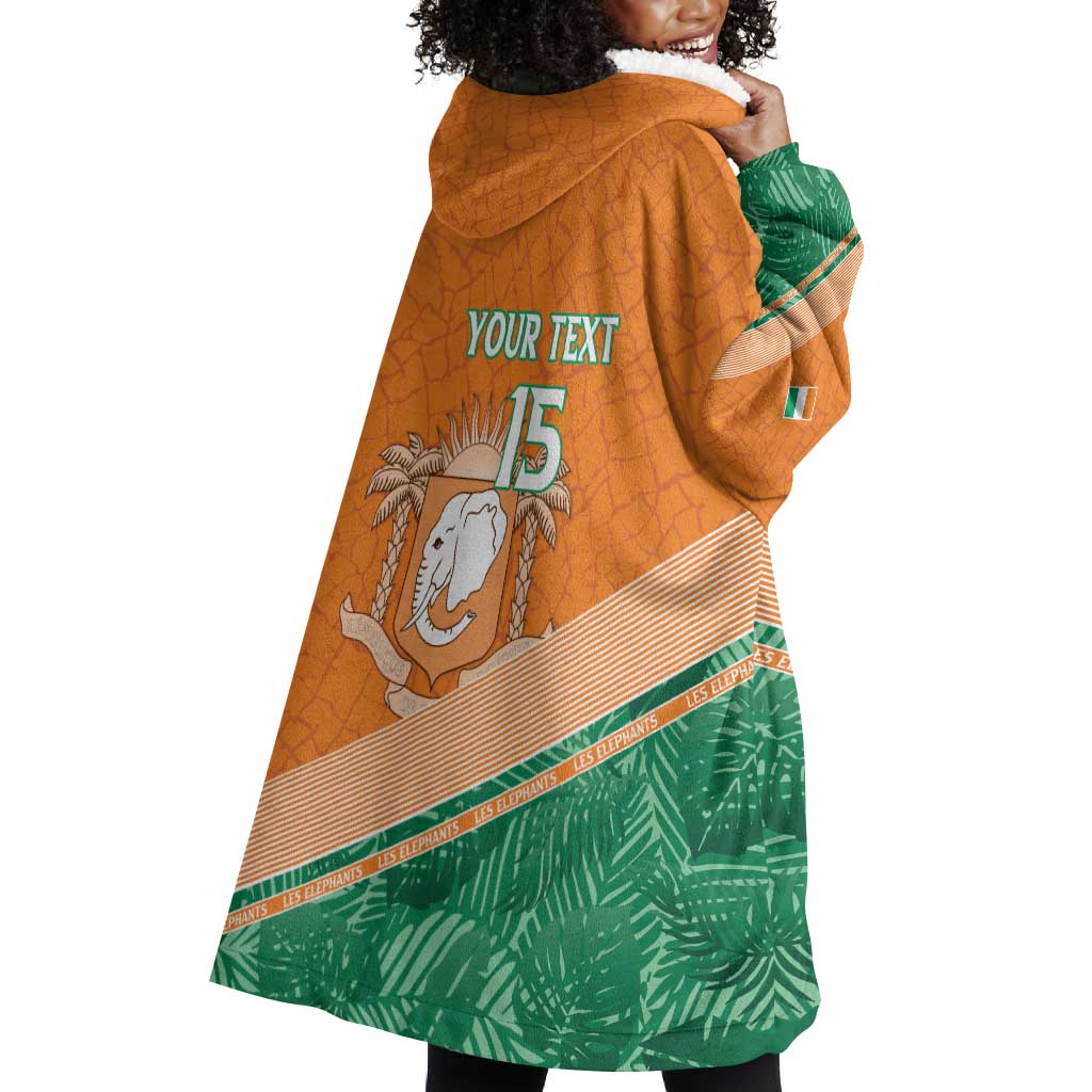 Ivory Coast Rugby Custom Wearable Blanket Hoodie Allez Les Elephants LT15