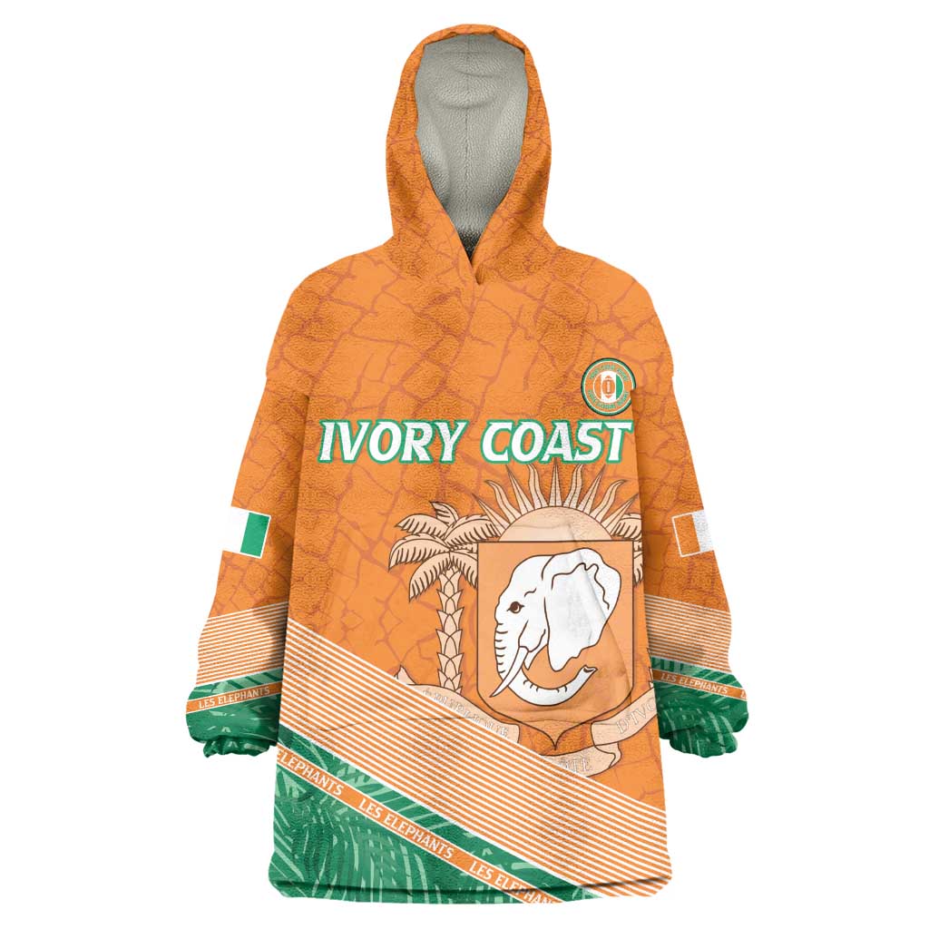 Ivory Coast Rugby Custom Wearable Blanket Hoodie Allez Les Elephants LT15