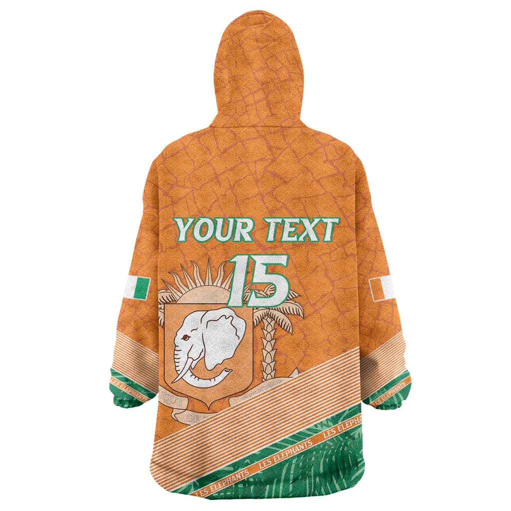 Ivory Coast Rugby Custom Wearable Blanket Hoodie Allez Les Elephants LT15