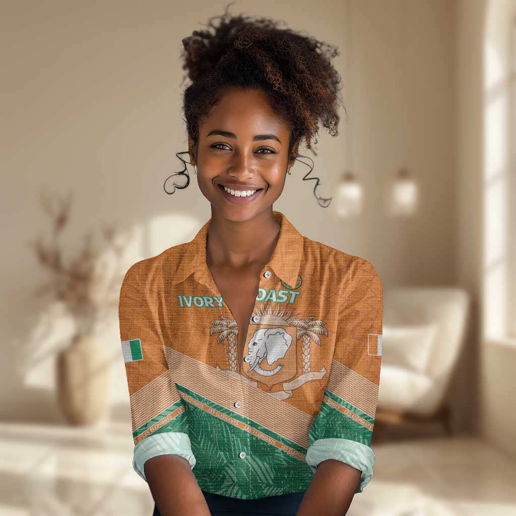 Ivory Coast Rugby Custom Women Casual Shirt Allez Les Elephants LT15