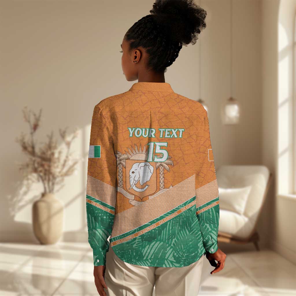 Ivory Coast Rugby Custom Women Casual Shirt Allez Les Elephants LT15