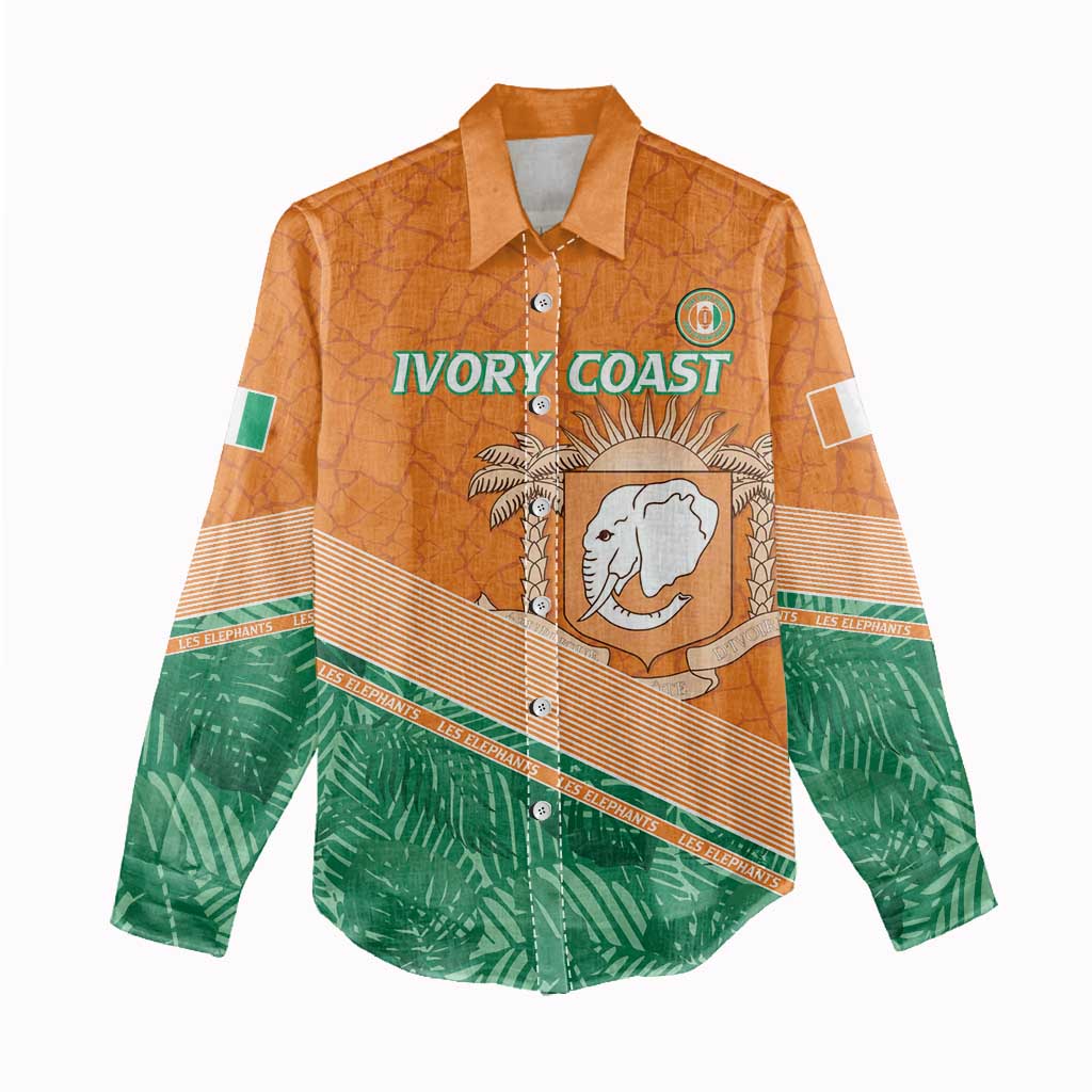 Ivory Coast Rugby Custom Women Casual Shirt Allez Les Elephants LT15