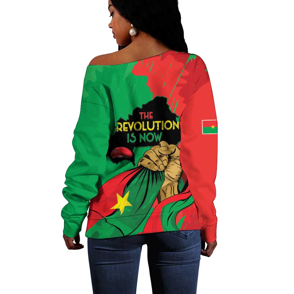 Burkina Faso I Stand With Traore Off Shoulder Sweater LT15