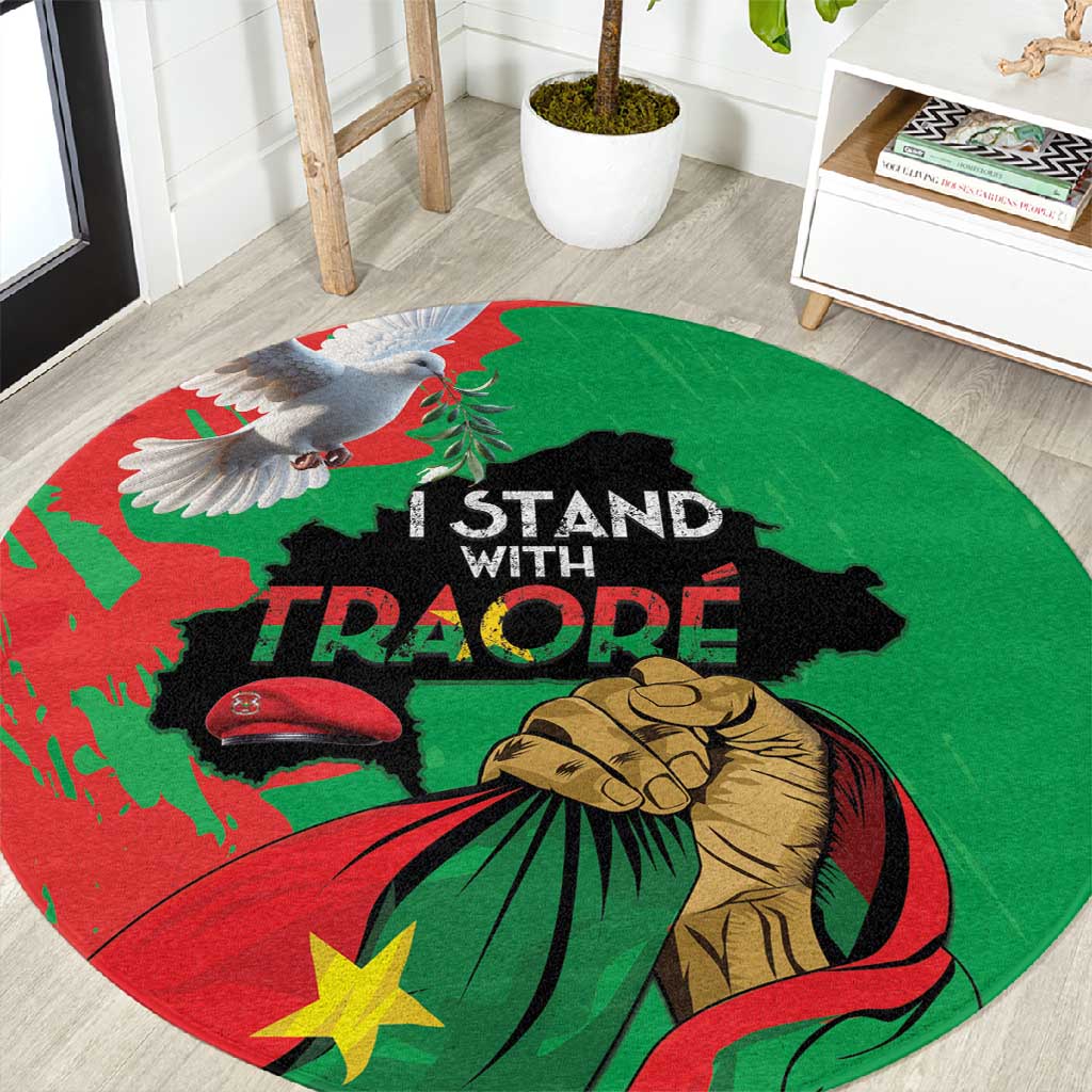 Burkina Faso I Stand With Traore Round Carpet LT15