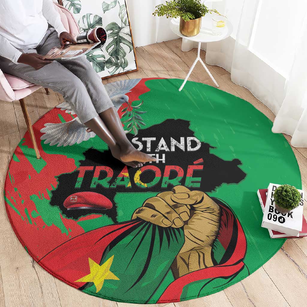 Burkina Faso I Stand With Traore Round Carpet LT15