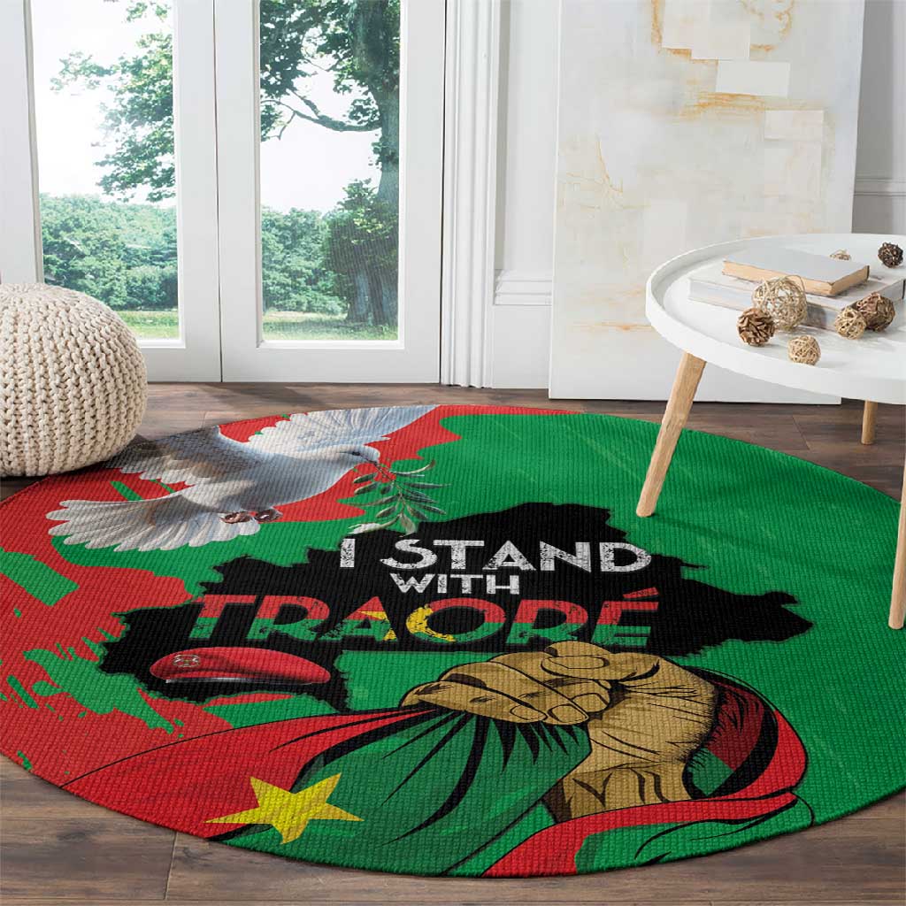 Burkina Faso I Stand With Traore Round Carpet LT15