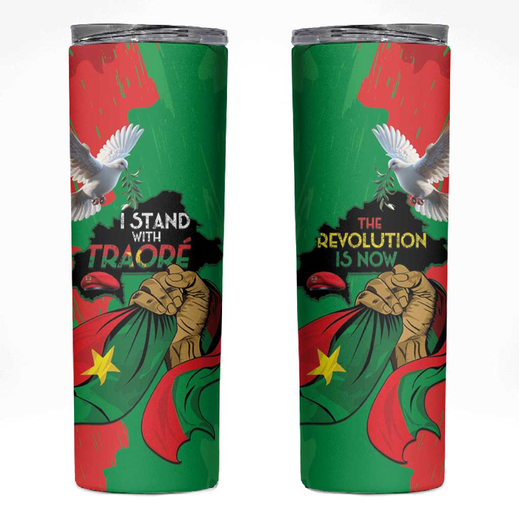 Burkina Faso I Stand With Traore Skinny Tumbler LT15