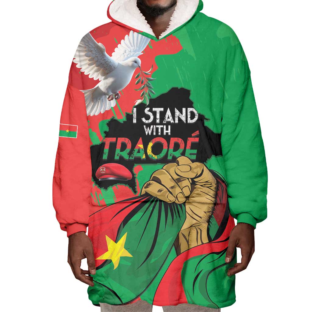 Burkina Faso I Stand With Traore Wearable Blanket Hoodie LT15