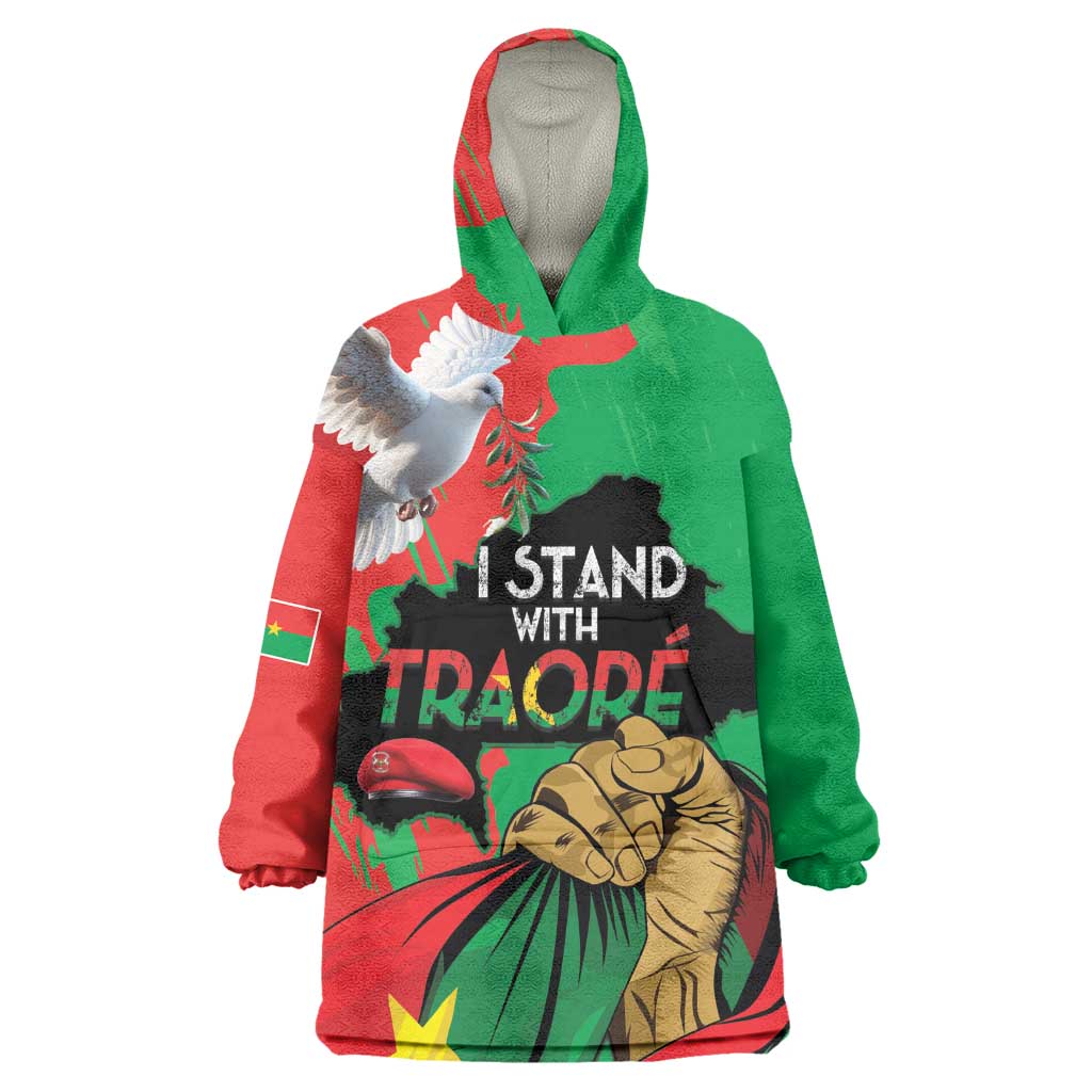 Burkina Faso I Stand With Traore Wearable Blanket Hoodie LT15