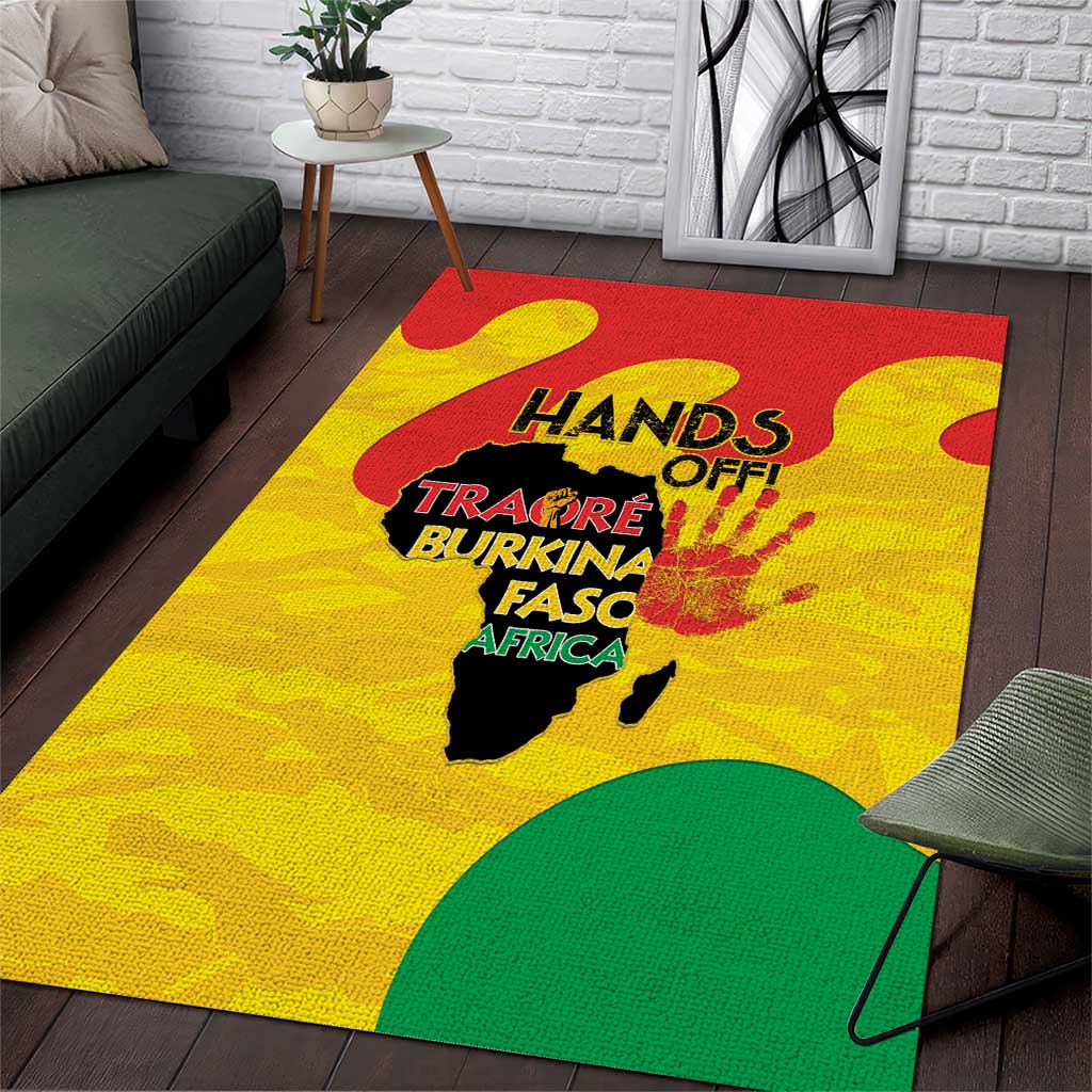 Hands Off Traore Burkina Faso Africa Area Rug Military Pattern LT15