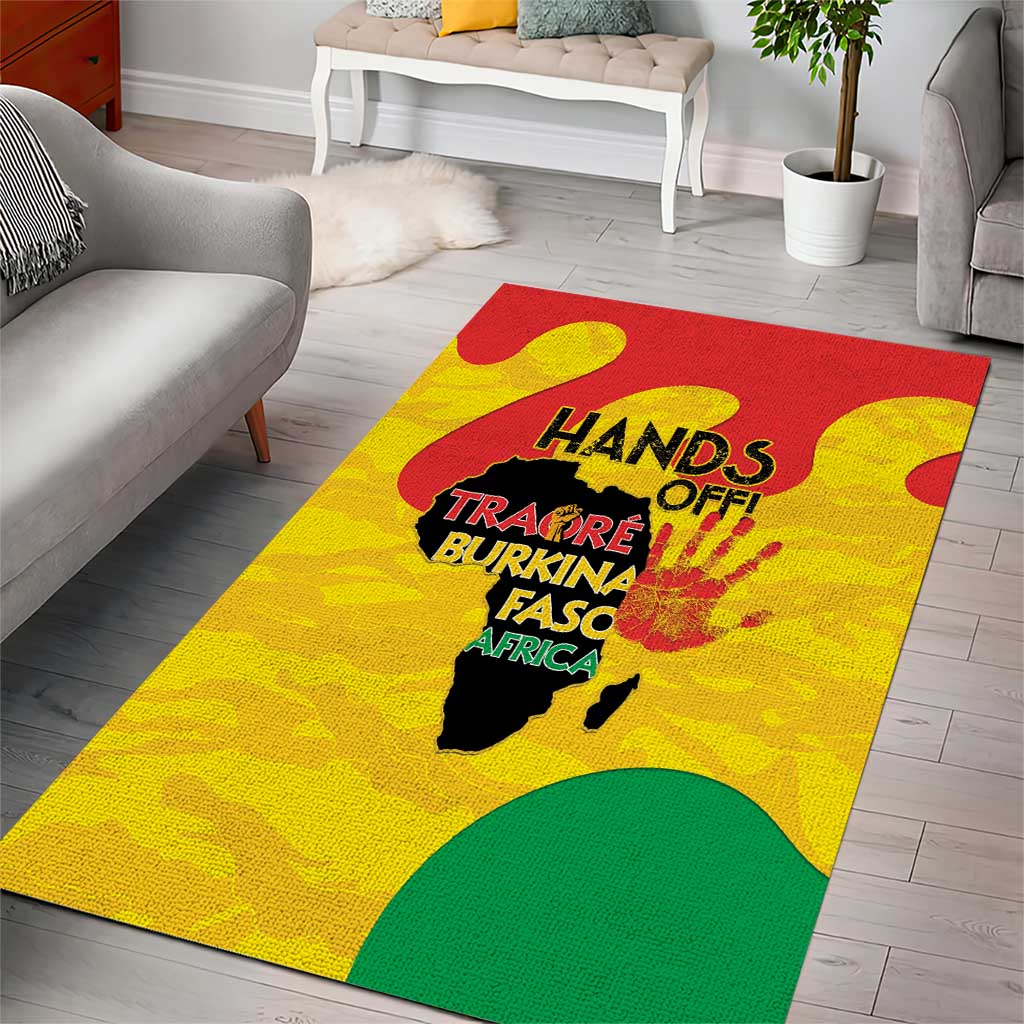 Hands Off Traore Burkina Faso Africa Area Rug Military Pattern LT15