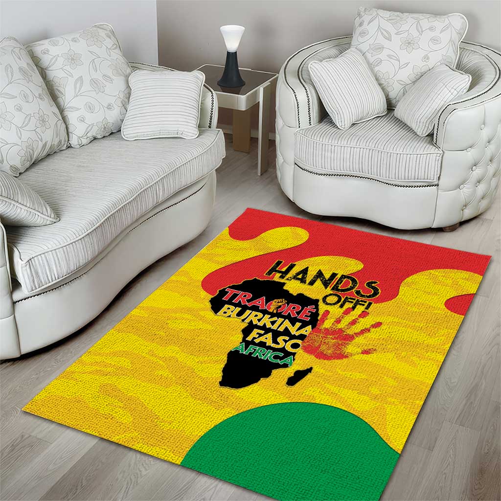 Hands Off Traore Burkina Faso Africa Area Rug Military Pattern LT15