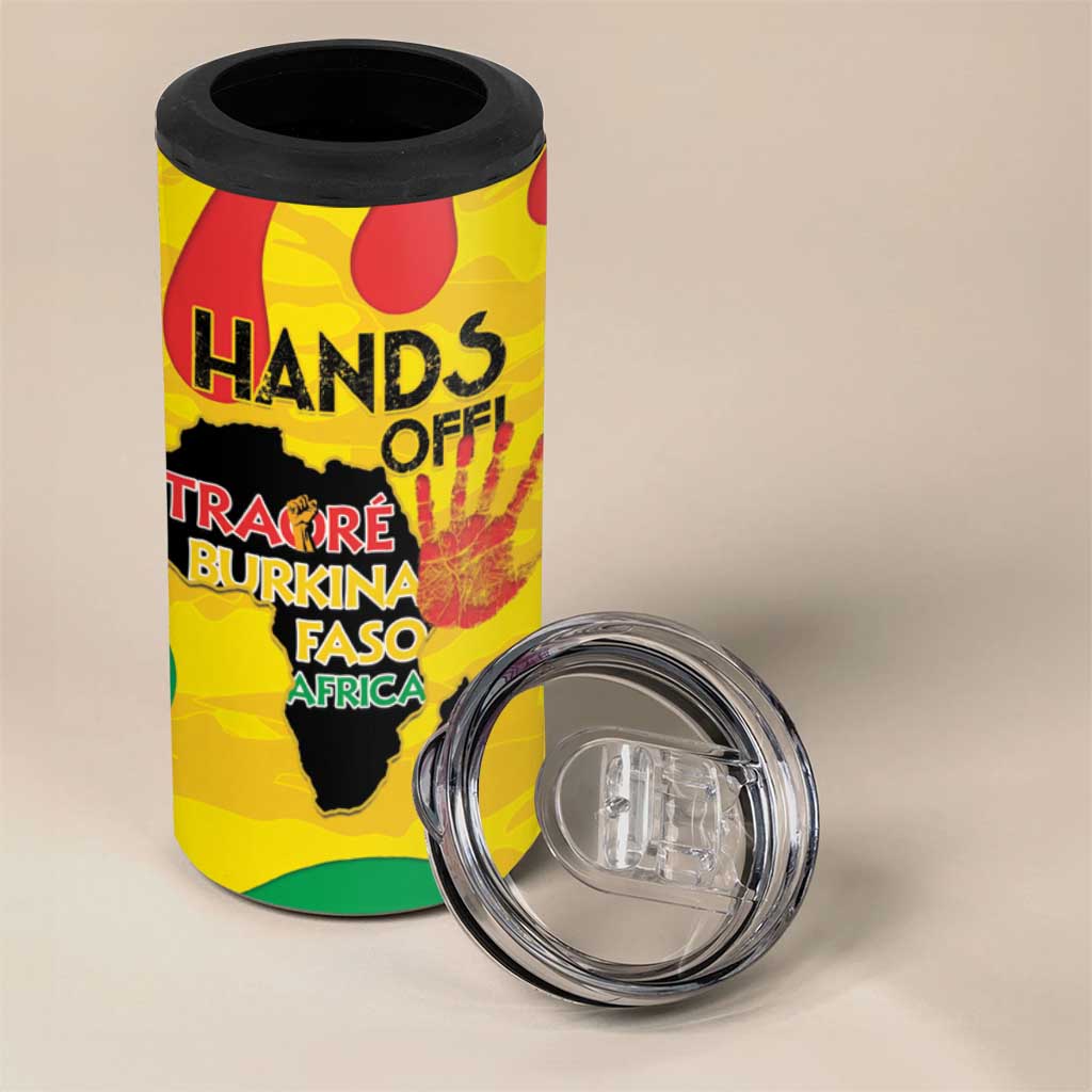 Hands Off Traore Burkina Faso Africa 4 in 1 Can Cooler Tumbler Military Pattern LT15