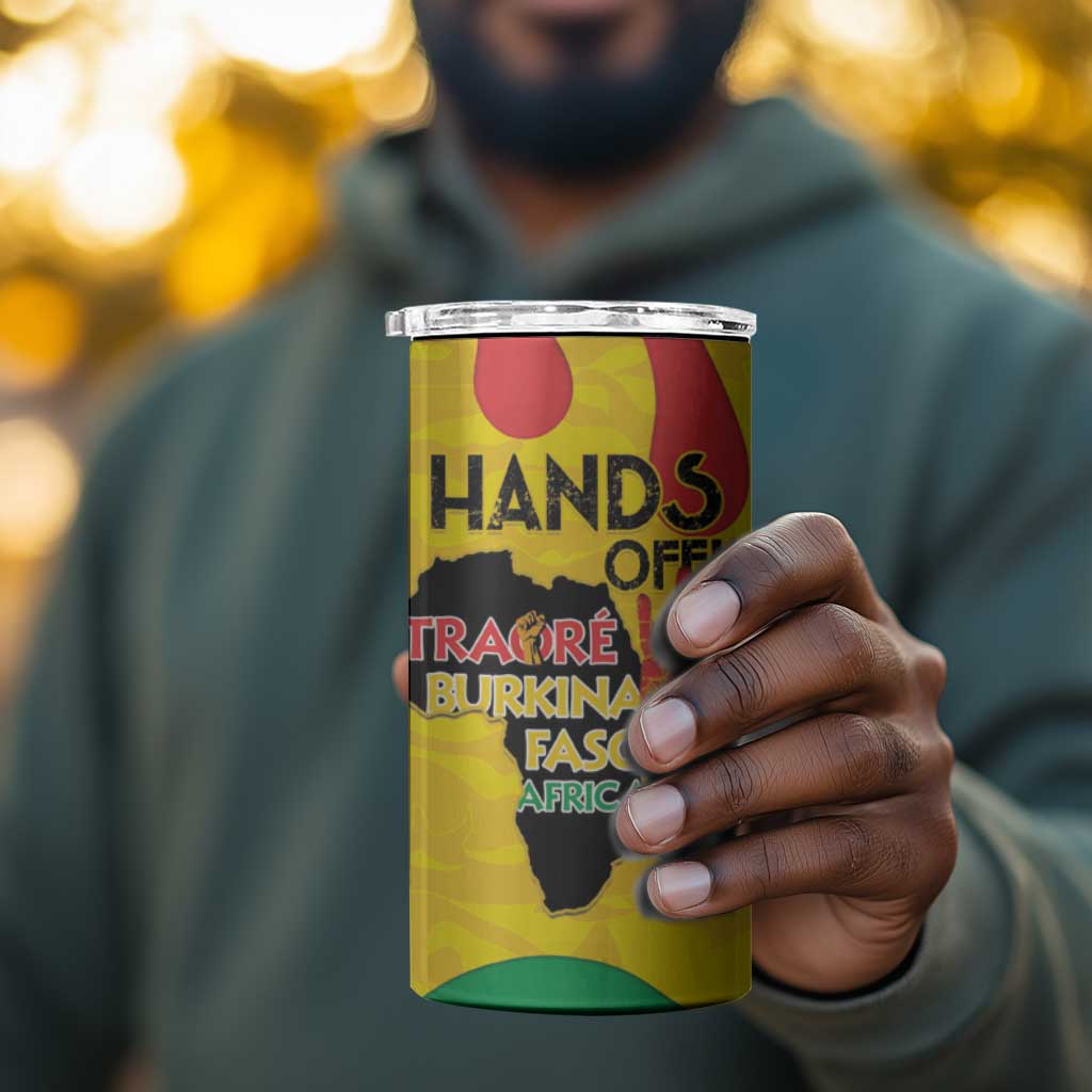 Hands Off Traore Burkina Faso Africa 4 in 1 Can Cooler Tumbler Military Pattern LT15